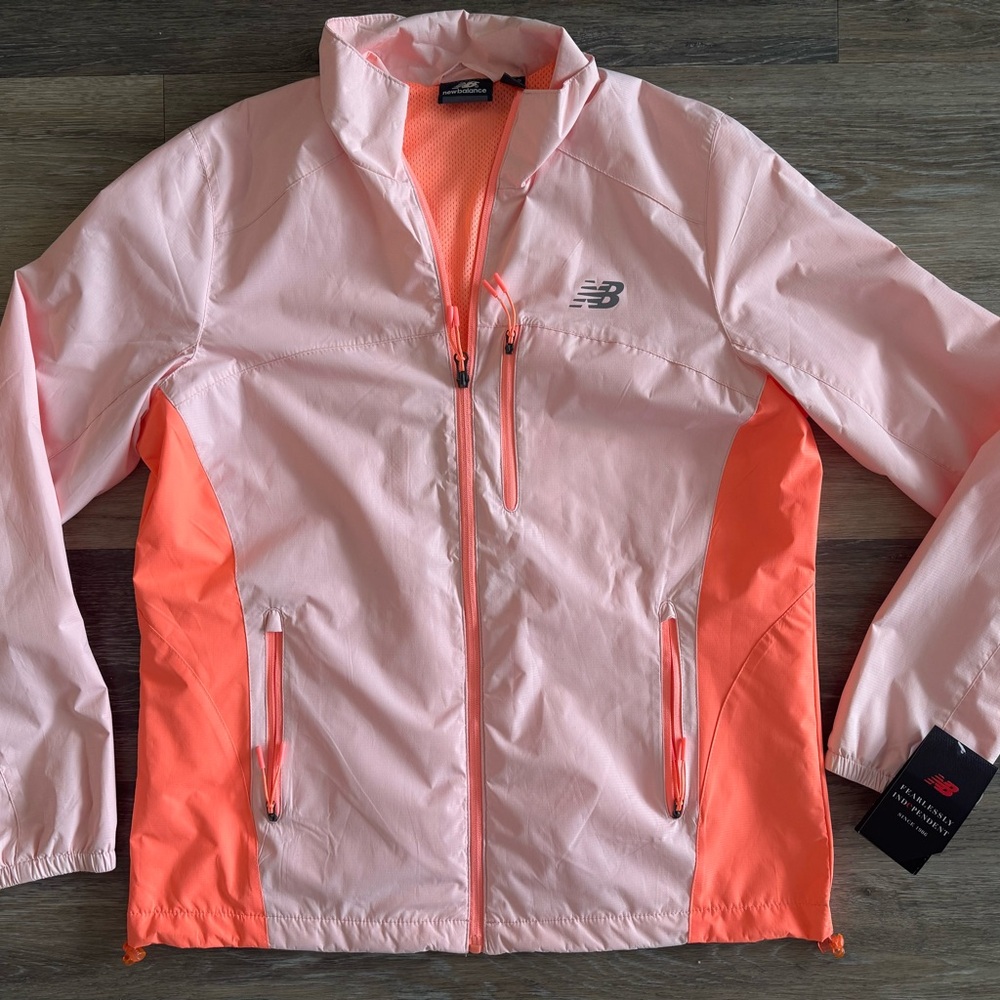 New Balance Pink and Coral Windbreaker Jacket